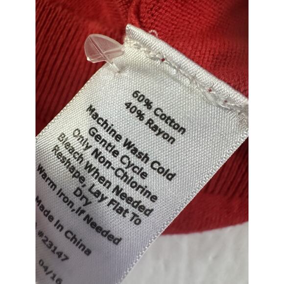 Talbots Sweater Womens Medium Red Dog Graphic Boston Terrier 3/4 Sleeve #6033 - Picture 12 of 12